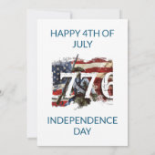 1776 Unabhängigkeitstag Amerikanische Flagge Bald  Einladung (Rückseite)