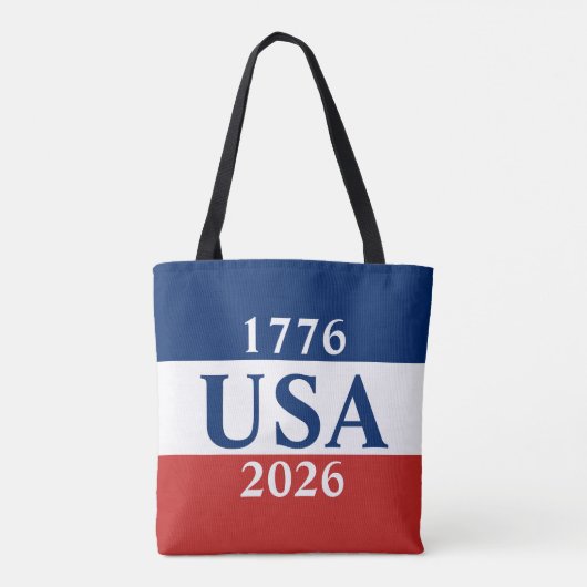 1776 USA 2026 Red White and Blue Patriotic Tasche (Rückseite)