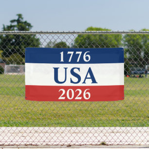 1776 USA 2026 Rot Weiß Blau Patriotisch Banner