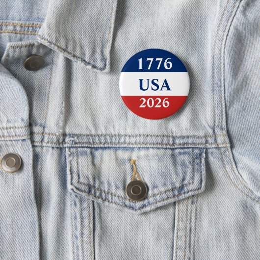 1776 USA 2026 Rot Weiß Blau Patriotisch Button (Beispiel)