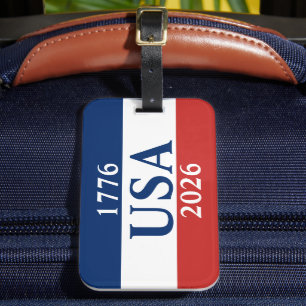 1776 USA 2026 Rot Weiß Blau Patriotisch Gepäckanhänger