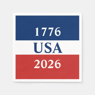 1776 USA 2026 Rot Weiß Blau Patriotisch Serviette