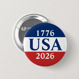 1776 USA 2026 Rot Weiß Blau USA 250. Jubiläum Button
