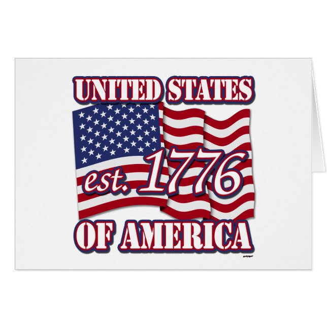 1776 USA mit der Flagge der USA (Vorderseite (Horizontal))