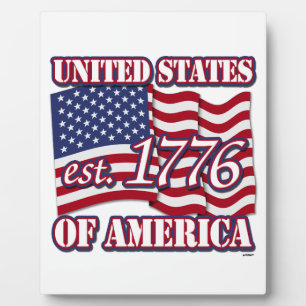 1776 USA mit der Flagge der USA Fotoplatte