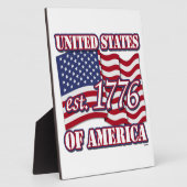 1776 USA mit der Flagge der USA Fotoplatte (Seite)