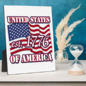 1776 USA mit der Flagge der USA Fotoplatte (Seite)