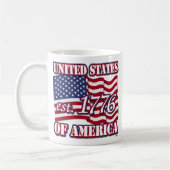 1776 USA mit der Flagge der USA Kaffeetasse (Links)