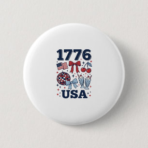 1776 USA Patriotisches Coquette Vektor Design_1 Button
