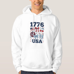 1776 USA Patriotisches Coquette Vektor Design_1 Hoodie