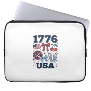 1776 USA Patriotisches Coquette Vektor Design_1 Laptopschutzhülle
