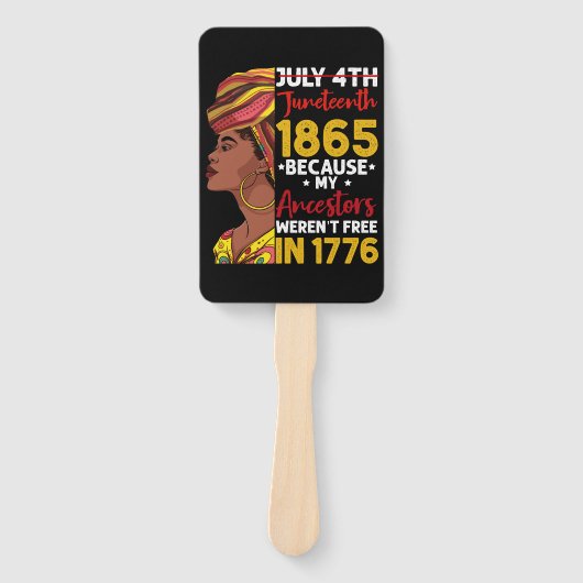 1776 war mein Vorfahren nicht frei Fächer (Vorderseite)