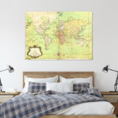 1778 Bellin Nautical Chart oder Karte der Welt Leinwanddruck (Insitu (Schlafzimmer))