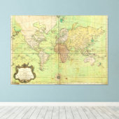 1778 Bellin Nautical Chart oder Karte der Welt Leinwanddruck (Insitu (Holzboden))