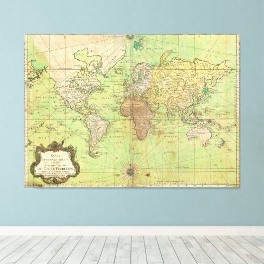 1778 Bellin Nautical Chart oder Karte der Welt Leinwanddruck (Insitu (Holzboden))