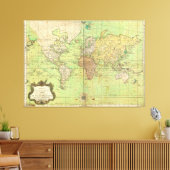 1778 Bellin Nautical Chart oder Karte der Welt Leinwanddruck (Insitu (Wohnzimmer))