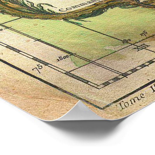 1778 Bellin Nautical Chart oder Karte der Welt Poster (Ecke)