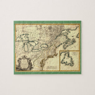 1778 Karte Kanadas und der Vereinigten Staaten Puzzle