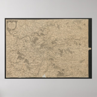 1780 Map of Paris, Historic City Map, Antique Plan Poster