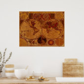 1780 Old World Map Art Poster (Küche)
