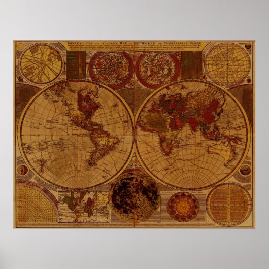 1780 Old World Map Art Poster (Vorne)