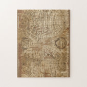 1783 Vintage antike Weltkarte mit Stickerei Puzzle (Vertikal)