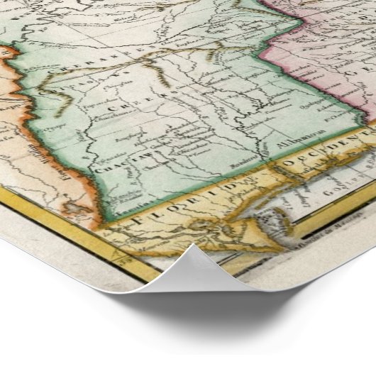 1784 Karte der USA Poster (Ecke)