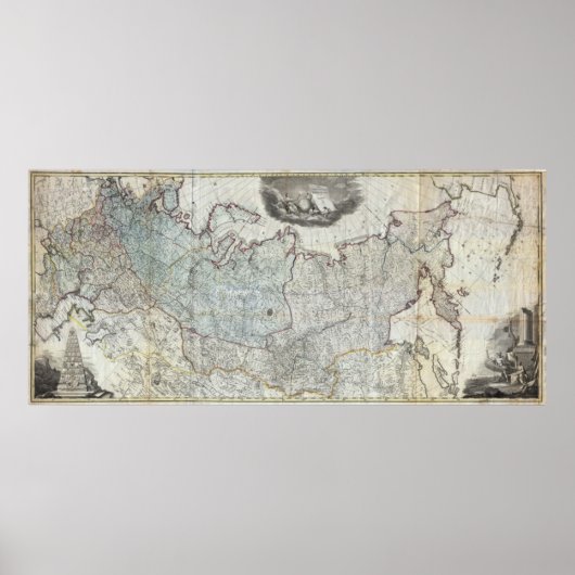 1787 Mauer-Karte des russischen Reiches Poster (Vorne)