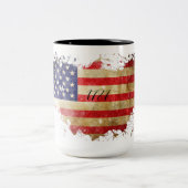 1787 US-Verfassung Amerikanische Fahne - Zweitklän Zweifarbige Tasse (Mittel)