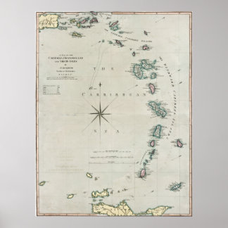1789 Karibische Inseln Poster