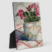 1790 afrikanische Violetten in Blue Pot Fotoplatte (Seite)