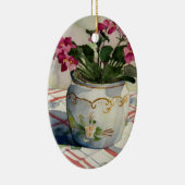 1790 afrikanische Violetten in Blue Pot Keramikornament (Rechts)