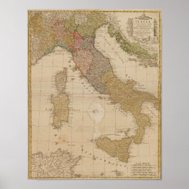 1790 Karte Italiens Klein Poster