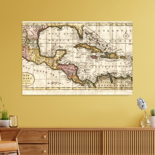 1790 Map of The West Indies by Dilly and Robinson Leinwanddruck (Insitu (Wohnzimmer))
