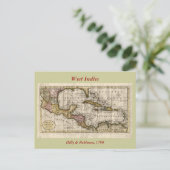 1790 Map of The West Indies by Dilly and Robinson Postkarte (Stehend Vorderseite)