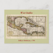 1790 Map of The West Indies by Dilly and Robinson Postkarte (Vorderseite)