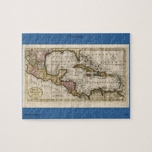 1790 Map of The West Indies by Dilly and Robinson Puzzle (Horizontal)