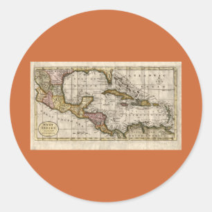 1790 Map of The West Indies by Dilly and Robinson Runder Aufkleber