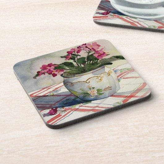 1790 Usambaraveilchen im blauen Topf Untersetzer (Linke Seite)