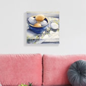 1791 Eier in Blue Bowl Wrapped Canvas Print Leinwanddruck (Insitu (Wohnzimmer))