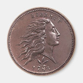 1793 Flowhaar großer Cent Magnet (Vorne)