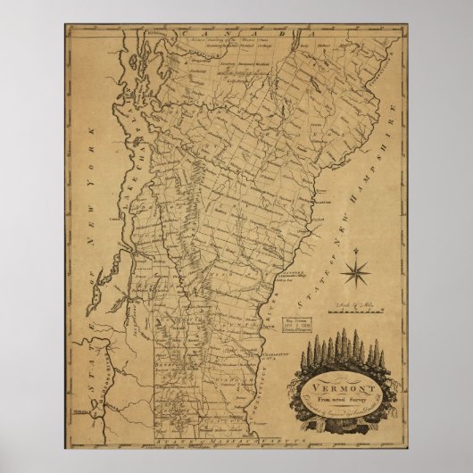 1793 Karte von Vermont Poster (Vorne)