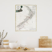 1794 New Zealand Karte Poster (Küche)