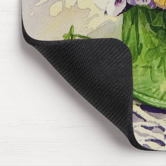 1794 Stiefmütterchen im grünes Glas-Krug Mousepad (Ecke)
