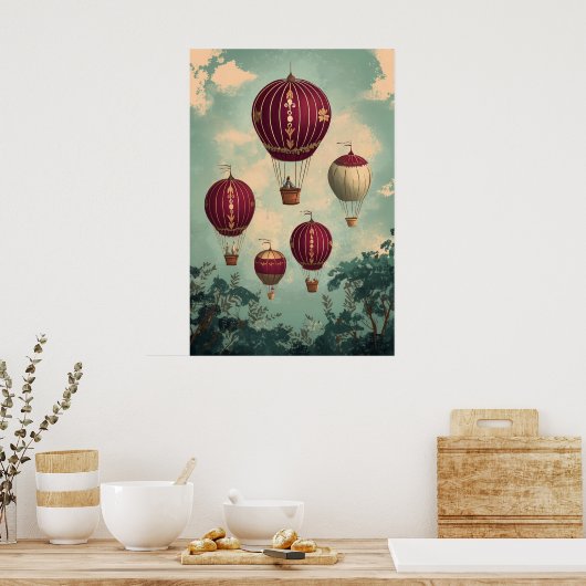 1798 Heißluftballons Poster (Küche)