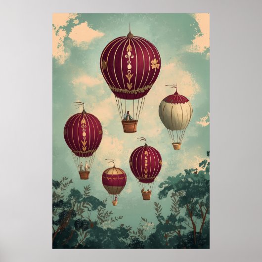 1798 schwebende Heißluftballons Poster (Vorne)
