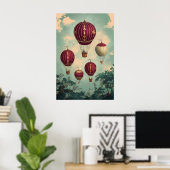 1798 schwebende Heißluftballons Poster (Heimbüro)