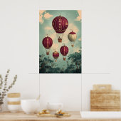 1798 schwebende Heißluftballons Poster (Küche)
