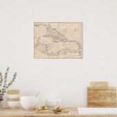 1799 Englische Karte der Karibik LARGE Poster (Küche)