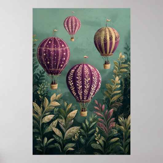 1799 schwebende Heißluftballons Poster (Vorne)